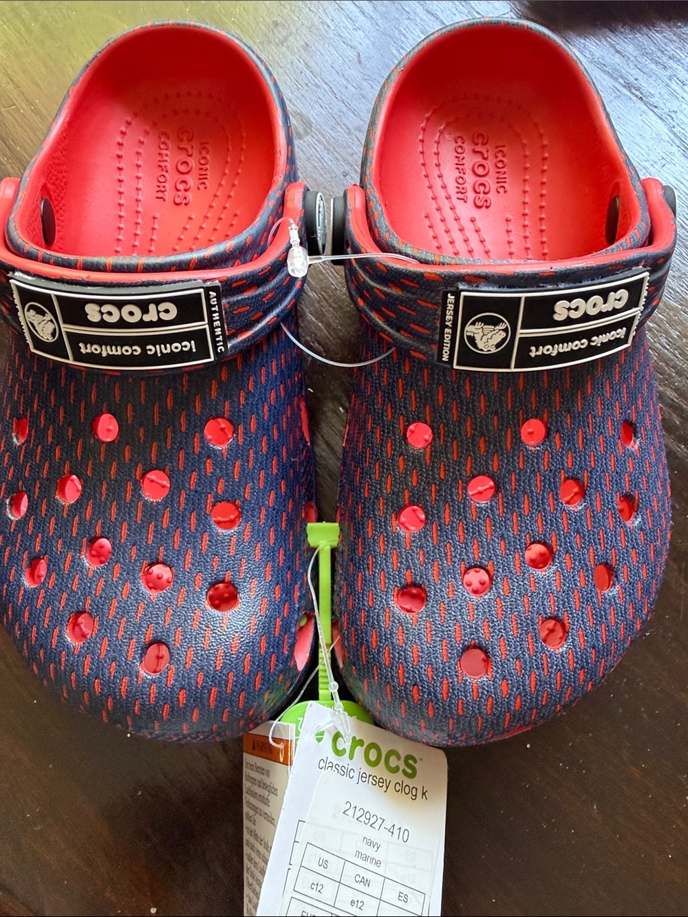 CROCS Kids Classic Jersey Clog - Navy and Red